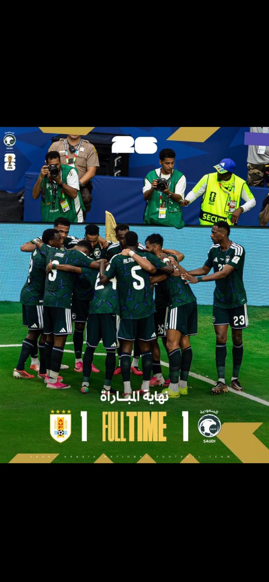 MohammadAli1032's tweet photo. الحمدلله تعادل ثمين قدم منتخبنا مستوى محترم أمام الاوروغواي روح وشجاعة وانضباط الشوط الثاني فقدنا التركيز شوي في بعض لحظات المباراة شكرا لكم ماقصرتو🤍💚🇸🇦
نجم هذا اللقاء بدون منافس محمد العويس قدم مستوى تاريخي ذكرنا بمباراة الأرجنتين في منديال قطر وحشش💪🏻😍

 #السعوديه_الاوروغواي https://t.co/3pMMcf7DFf