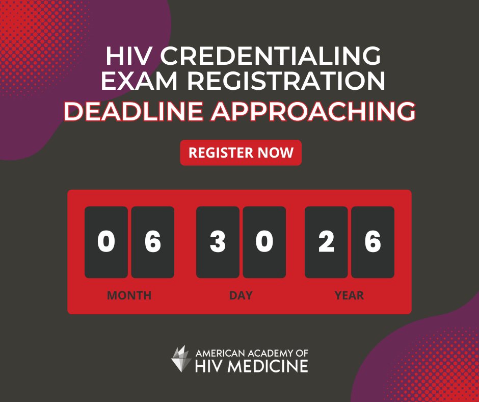 aahivmcomm's tweet photo. REMINDER ⏳ Submit your credentialing exam application by 11:59 p.m. ET on Tuesday, June 30 to avoid a late fee! ➡️ https://t.co/nWQcUaPCV9 https://t.co/NTdVwO4Gnd