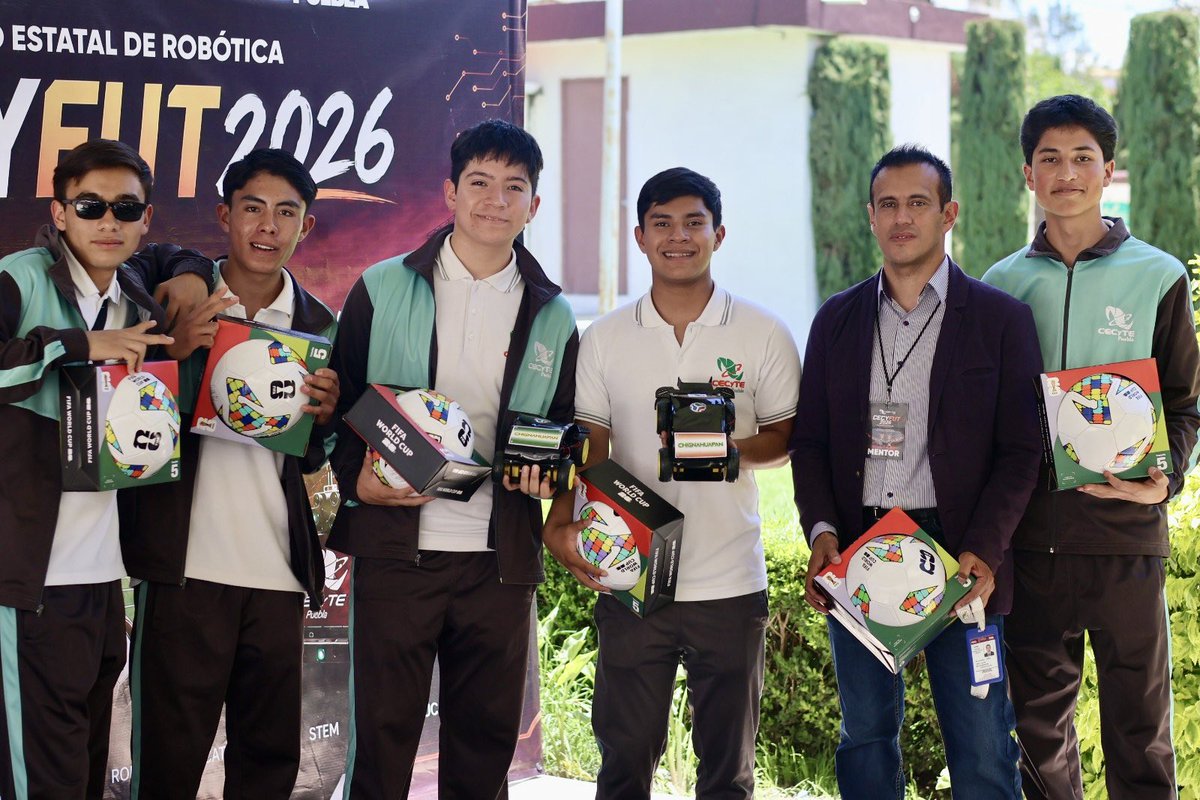CECyTEPUE's tweet photo. Concluyó el Concurso Estatal de Robótica 2026 de CECyTE Puebla, obteniendo los siguientes resultados:
🥇 https://t.co/RKUjENN3VU lugar: CECyTE Cholula 
🥈 2.º lugar: CECyTE Venustiano Carranza 
🥉 https://t.co/HNi0Ep89Z6 lugar: CECyTE Chignahuapan 
#PorAmorAPuebla #CECYTEPuebla https://t.co/AN5DpLT7SI
