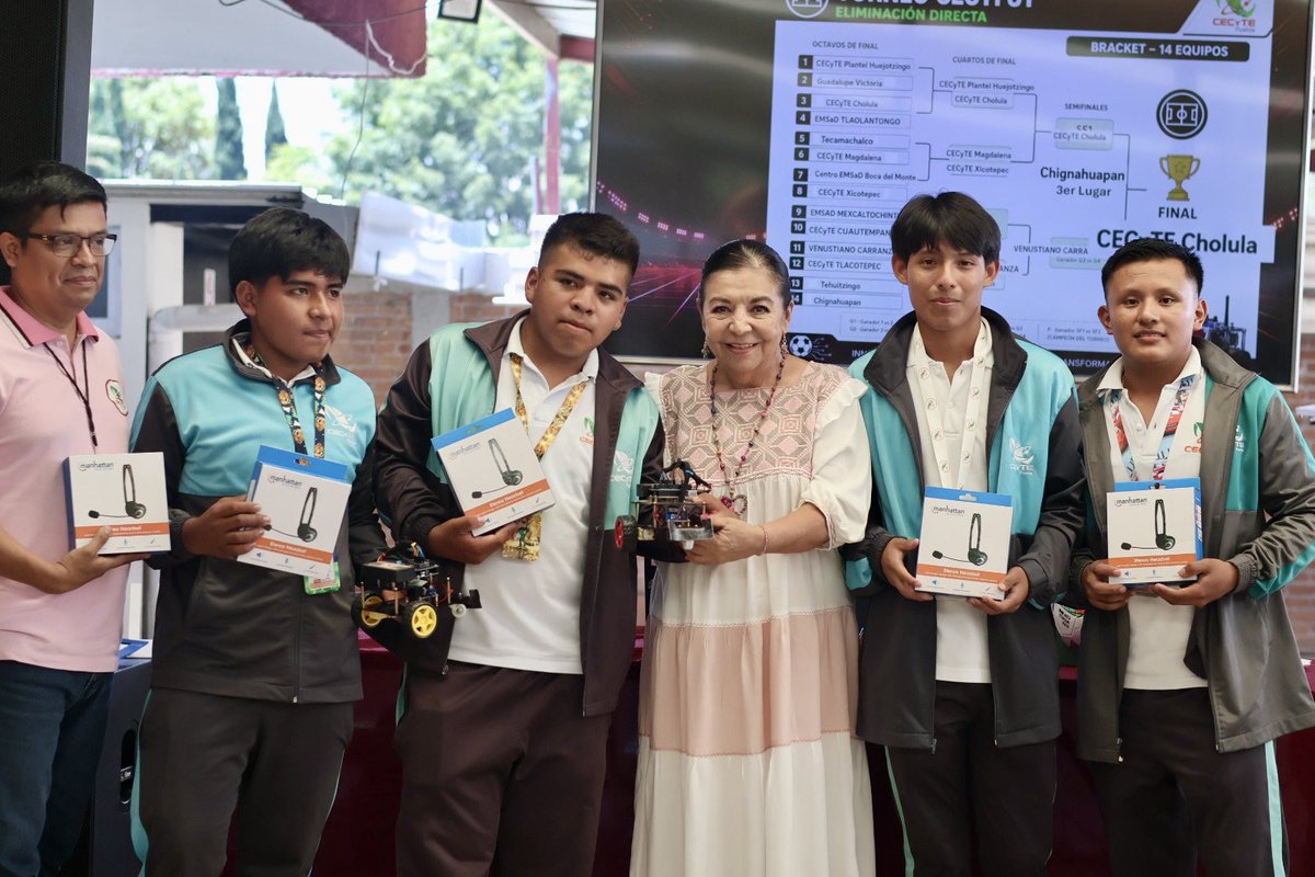 CECyTEPUE's tweet photo. Concluyó el Concurso Estatal de Robótica 2026 de CECyTE Puebla, obteniendo los siguientes resultados:
🥇 https://t.co/RKUjENN3VU lugar: CECyTE Cholula 
🥈 2.º lugar: CECyTE Venustiano Carranza 
🥉 https://t.co/HNi0Ep89Z6 lugar: CECyTE Chignahuapan 
#PorAmorAPuebla #CECYTEPuebla https://t.co/AN5DpLT7SI
