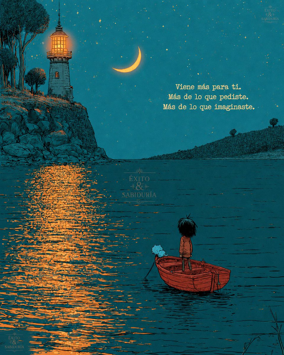 Exitoysabiduria's tweet photo. Guárdate esto para los días en que sientas que nada avanza:

Viene más para ti. Más de lo que pediste. Más de lo que te atreviste a imaginar. 🌙⛵

Lo que estás esperando también te está esperando a ti. 

No sueltes el remo justo antes de llegar.

Escribe "LO RECIBO" y reclámalo 👇