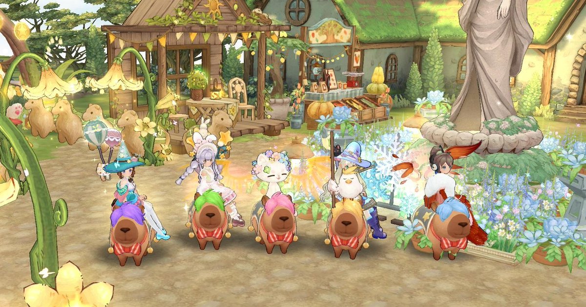 mogechandayo's tweet photo. カピバラ見学会してきた！🥳
5人じゃないとリーダーだけおしゃカピで、全員追尾して乗ってる状態のときだけ全員おしゃカピになるみたい！
おもしろい🤗
#ツリネバ https://t.co/GQfdO3PLbg