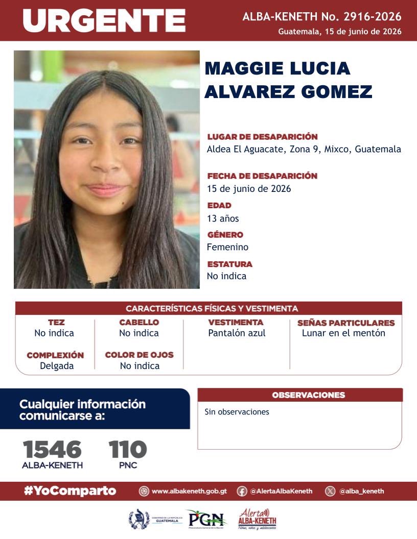 SCSPGT's tweet photo. ¡Ayúdanos a encontrar menores desaparecidos en Guatemala! 🚨

Si tienes alguna información, comunícate al 1546 y 110. ☎️ https://t.co/hHw85atsM4