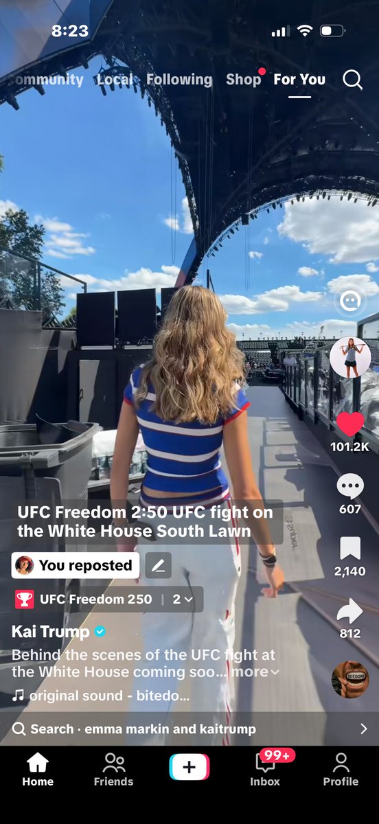 clerpatriot's tweet photo. Was Kai Trump wearing a bulletproof vest under her shirt 😭 to the UFC fight? I don't know why, but that really got to me! This is the state of our nation….we see a lumpy shirt on a carefree young girl and know exactly what's underneath protecting her heart and vital organs! 💔 https://t.co/aYIzvsvLQj