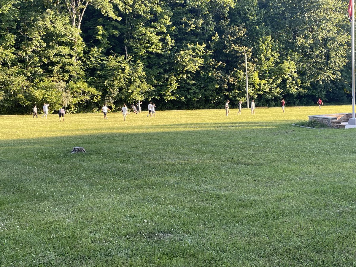 FPCSITRIPS's tweet photo. TN1: Monday evening. All students are participating in a game of football or frisbee at Robbins Community Park.  It is hard to see everyone but this is what “no cell phones” encourages.  Playfulness and bonding during a beautiful evening! https://t.co/kfWil8mEcv