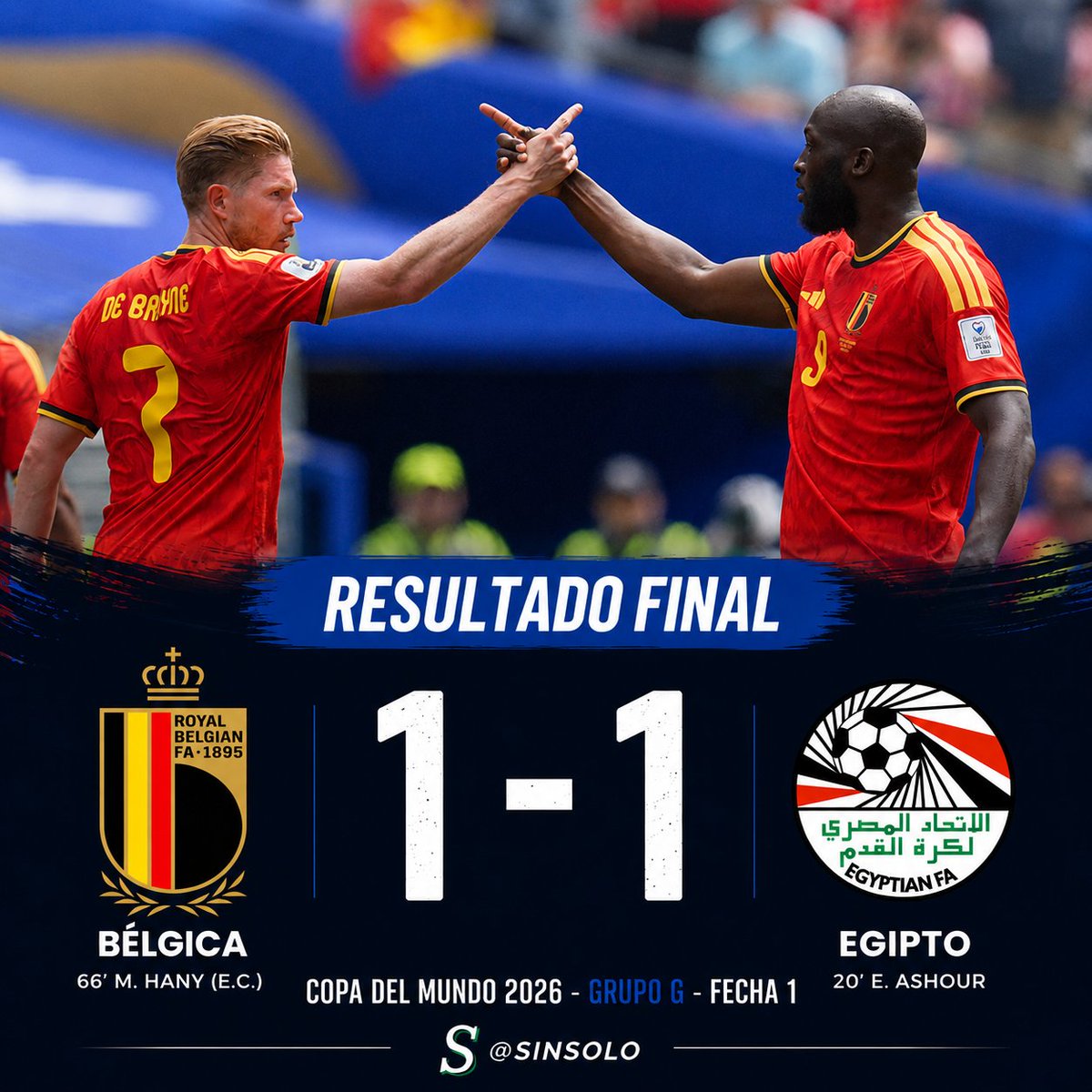 Sinsolo's tweet photo. #Mundialdefútbol 
Buen encuentro. Bélgica no pudo con un Egipto que nuevamente sorprendió con un futbol ordenado y muy disciplinado. https://t.co/ciFqaKtE4p