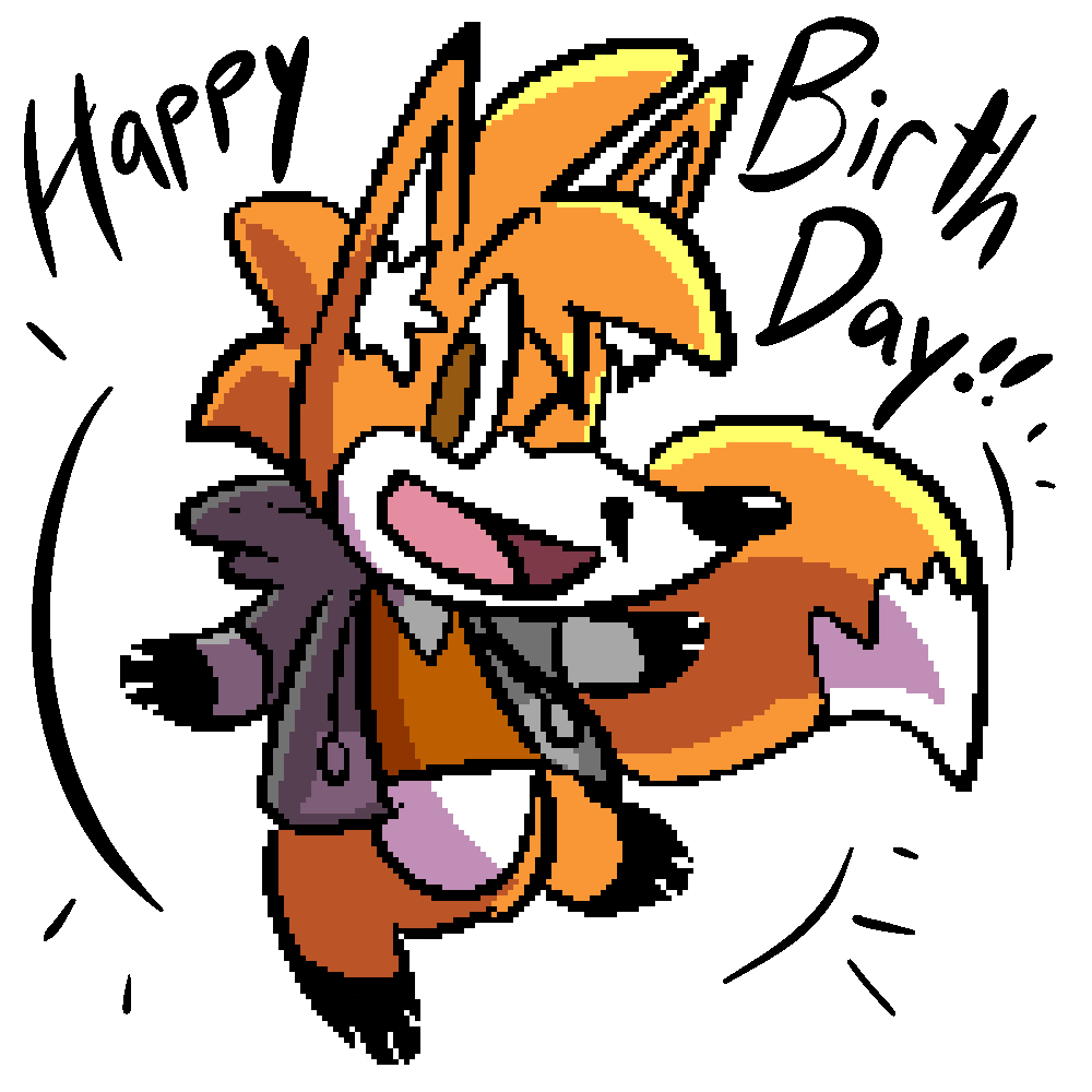 Dsuden1's tweet photo. So today I turned 27! 
And my hon, comicfiruko (a.k.a. Kernos), gifted me a fun lil art of myself for the occasion nwn
Thanks again hon! https://t.co/H1kOtGu2nW