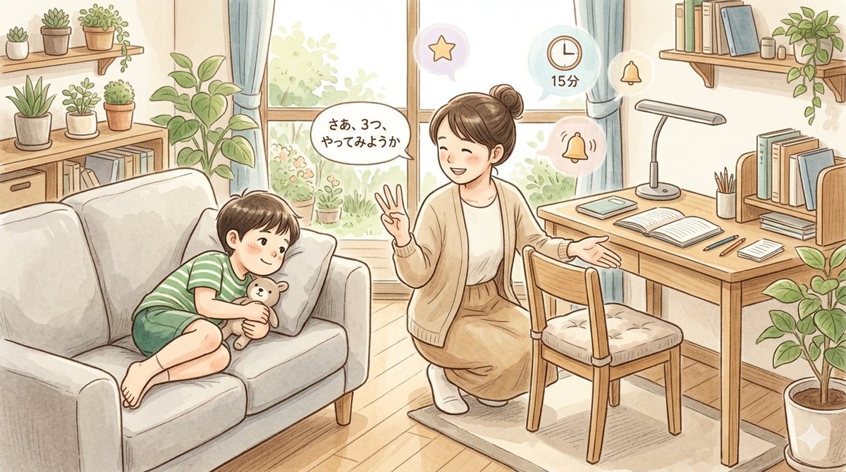 yorube_jp's tweet photo. 宿題の時間になるたびに、

「早くやって！」
「なんでこんなに嫌がるの？」
と、お互いにしんどくなってしまうことってありますよね😞

そんな時は、
「宿題やりなさい」
ではなく、

「まず3問だけやってみよう」
「このページのここまでやってみよう」
と、ゴールを小さくしてみるのもひとつの方法です。
やる気がないのではなく、「多すぎて何から手をつければいいかわからない」こともあります。

「やる気が出たら始める」のではなく、
「始めるとやる気が出てくる」こともあります。
まずは小さな一歩から🙆