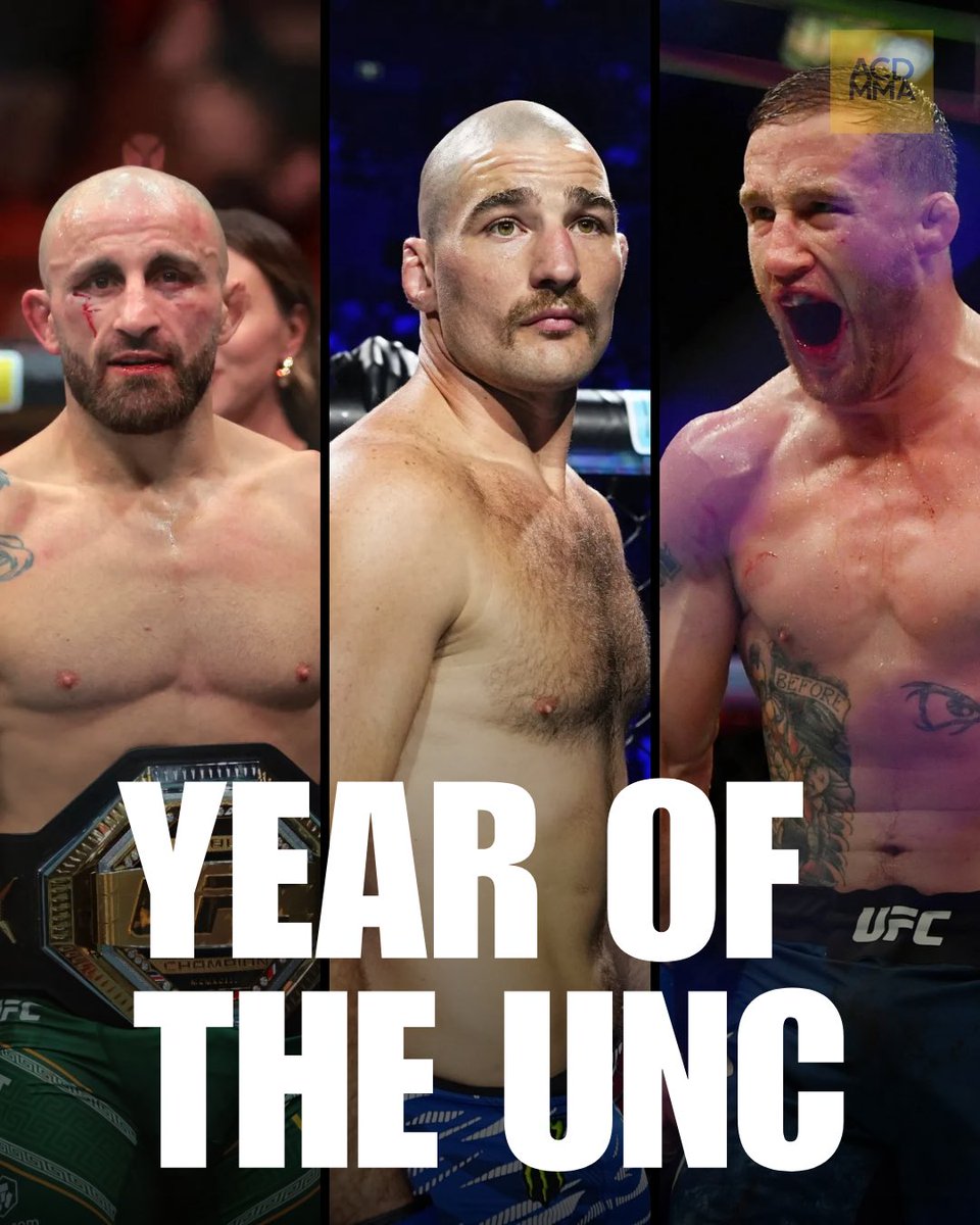 acdmma_'s tweet photo. The UFC now has five male champions that are aged 35 and over:

Alexander Volkanovski - 37
Sean Strickland - 35
Justin Gaethje - 37
Carlos Ulberg - 35
Ciryl Gane (IC) - 36

YEAR OF THE UNC. https://t.co/85cyOFptme