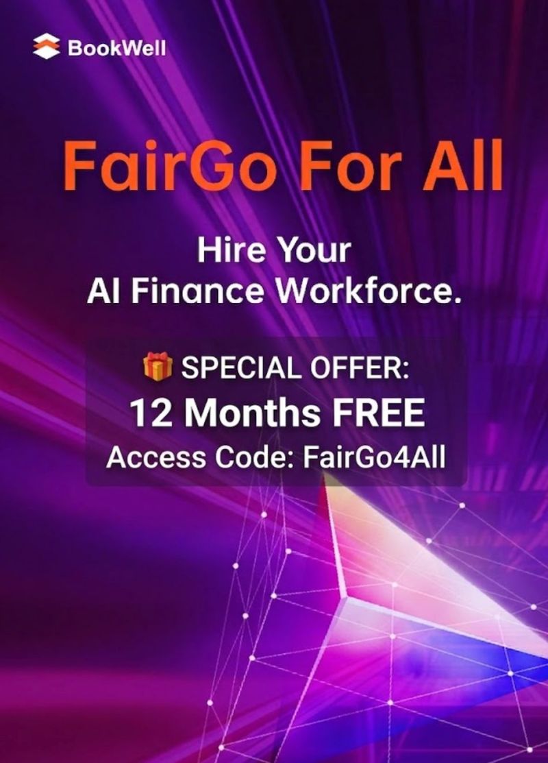 AIBookWell's tweet photo. BookWell offers Australian business the opportunity to experience a real AI Finance Workforce — completely free.

Get ONE Company FREE for 12 Months with BookWell's AI Finance Workforce.

Offer ends 30 June.

Company Access Code: FairGo4All https://t.co/Vyf2ODwJB9