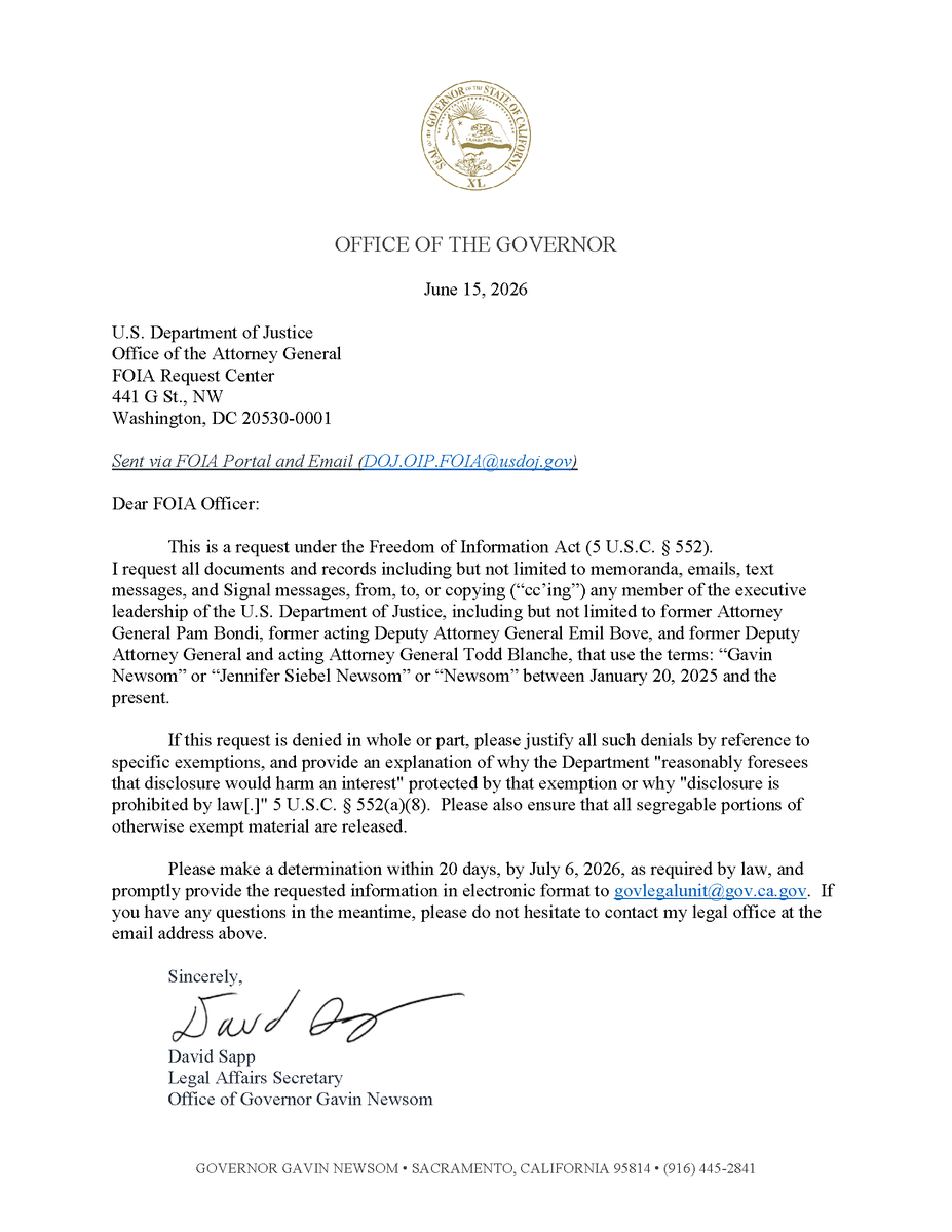 Governor Gavin Newsom tweet media