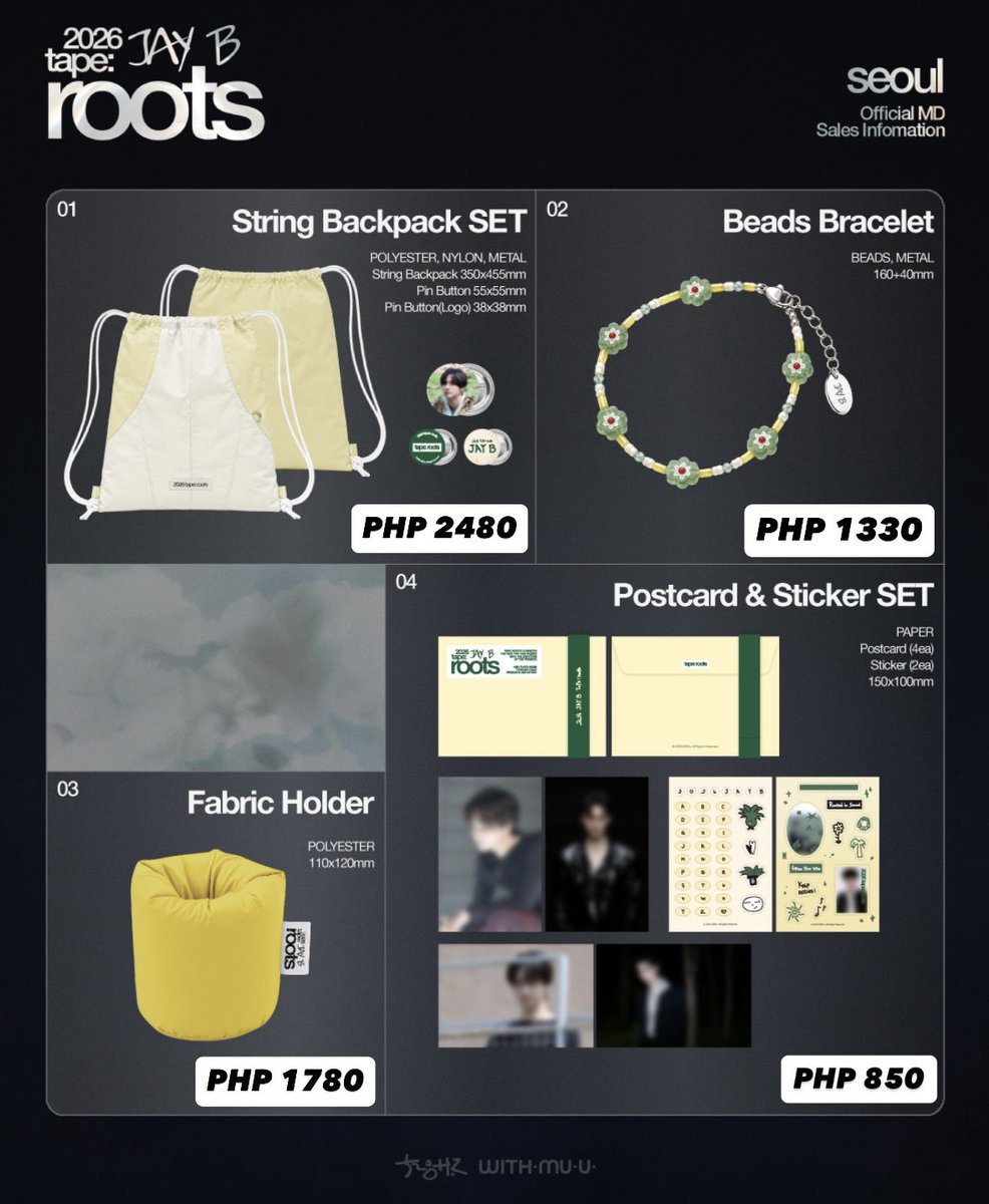 shopgaes's tweet photo. WTS PH GO: JAY B - TAPE: ROOTS SEOUL OFFICIAL MD + LUCKY DRAW EVENT

✨Php 830-2480 ALL IN+LSF
*goods will be bought on-site, hence the pricing.
💚DOO: 06/18 
🌴DOP: 50% downpayment - PAYO, 50% balance - due on July 15
🐈‍⬛Normal ETA

order here: https://t.co/WbgYsRTZW0
🏷️ got7 https://t.co/pqlqzhUXA9
