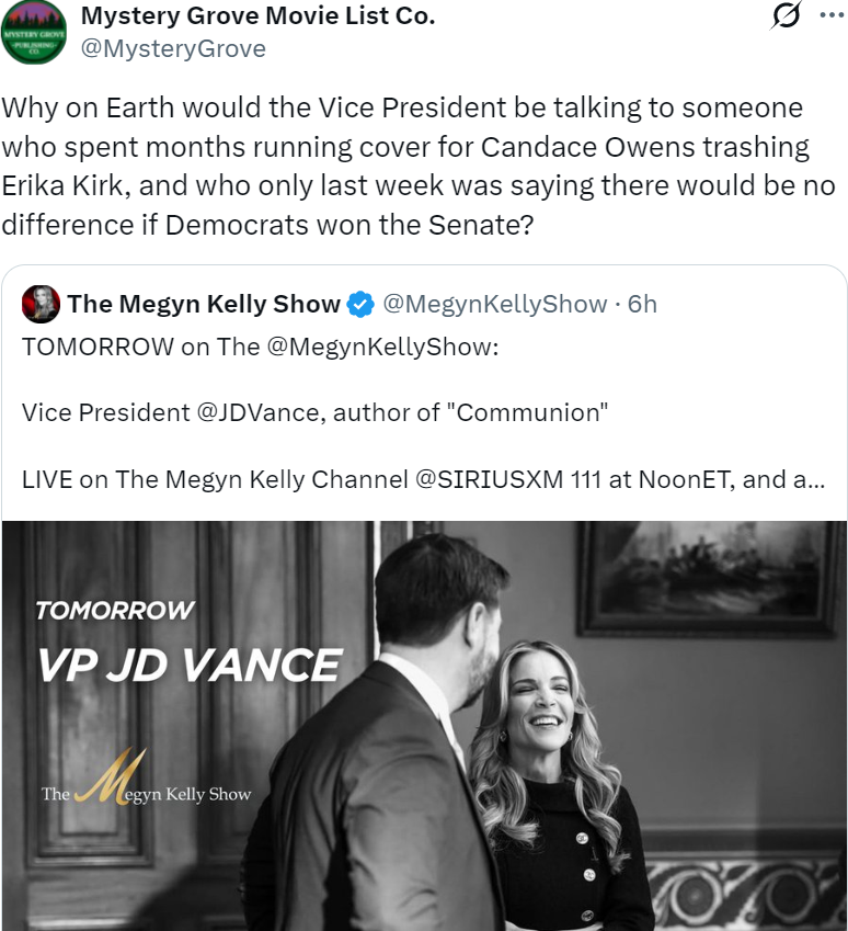 VladimirSuvor's tweet photo. Megyn Kelly has also praised Tucker Carlson, who called Donald Trump "the anti-Christ" and a рdfile. And Kelly, alongside Tucker's alcoholic brother (who believes Jеws ritually kill and drink the blood of Christian babies), endorsed Graham Platner.

JD Vance is now a brazen traitor, acting no differently than the Obama-loving globalist he was as a Yale law student.