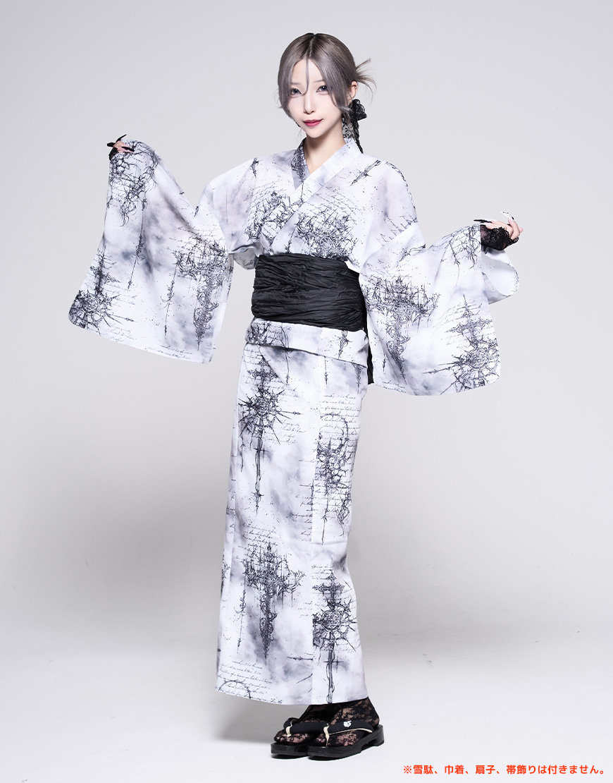 REFLEM【レフレム】総柄浴衣 黒 (浴衣・帯・腰紐・手袋4点セット) NEW ARRIVAL】 ［先行予約販売］ REFLEM【レフレム】 総柄浴衣4点