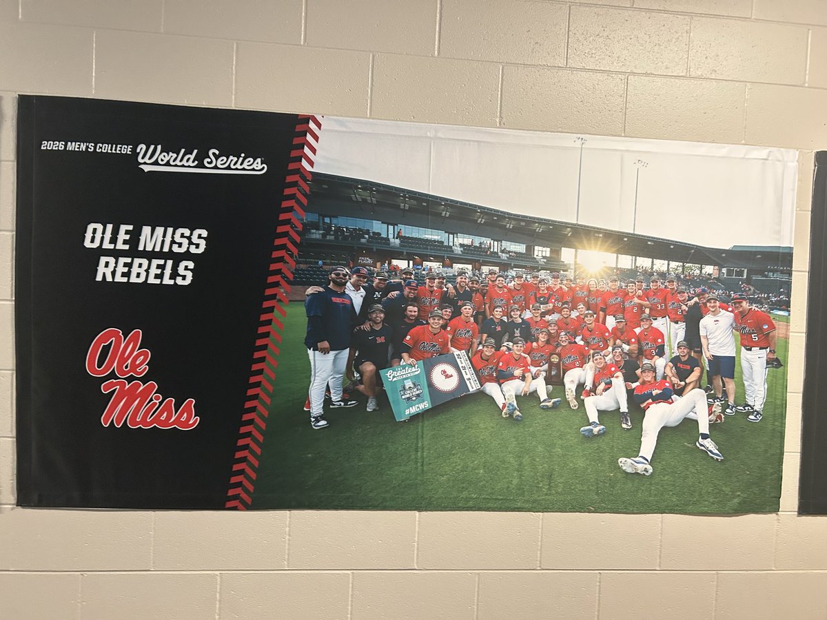 EddinsRuss's tweet photo. Just got back to Oxford from Omaha. It’s been an absolute pleasure to cover Ole Miss Baseball this season. Following the Rebels through every stop in the postseason has been such a joy. Still plenty of work to do before media days. Big things coming for the DM this year. https://t.co/bEjyRrkBvv