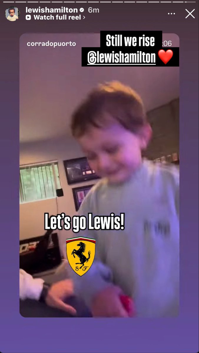 puortoanthony's tweet photo. @LewisHamilton just posted my sons reel on his story 🥹🥹🥹 me and wifey in shock , congratulations on your first win in red Lewis ! #stillwerise https://t.co/abDSxWwTvg