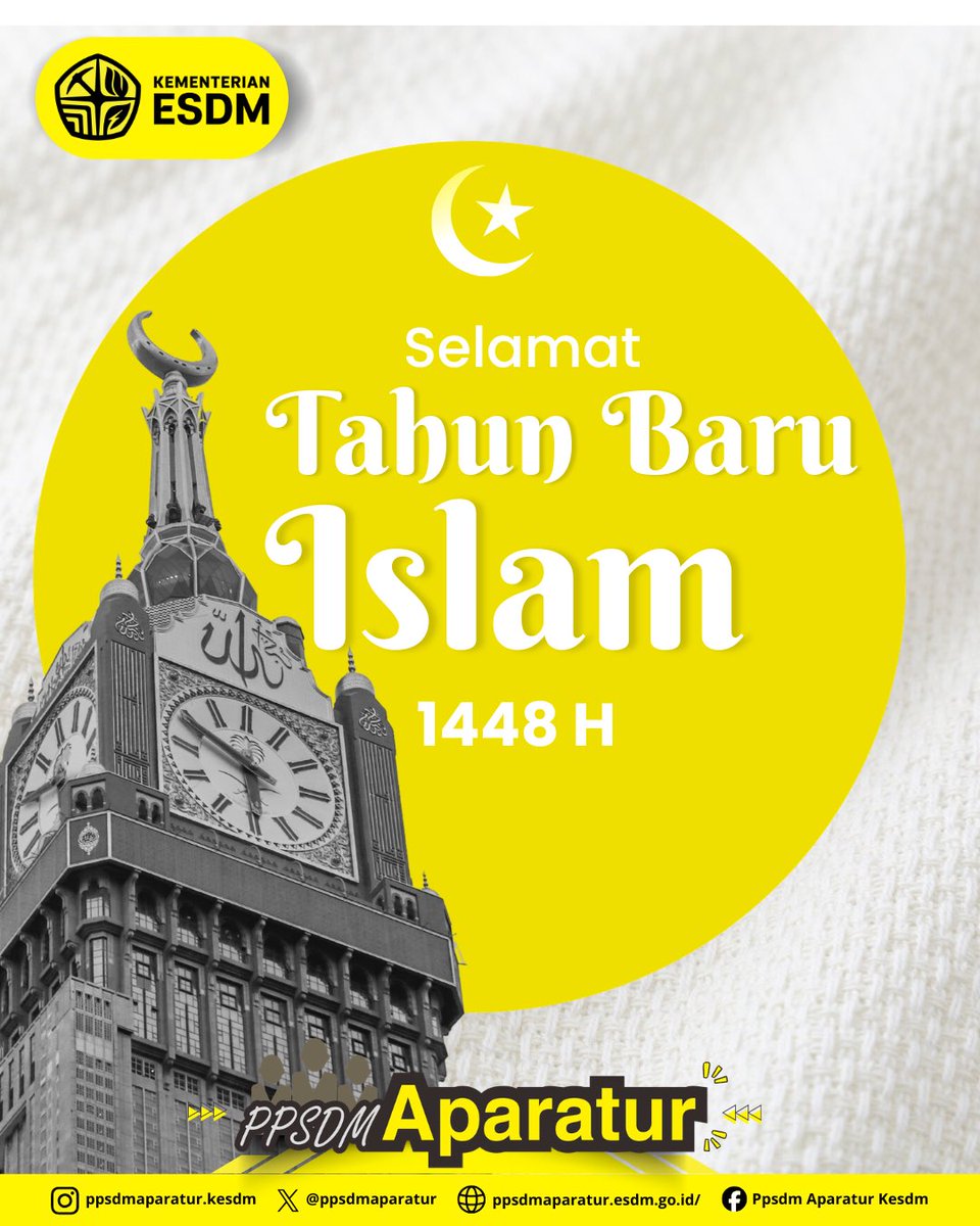 ppsdmaparatur's tweet photo. 🌙 Selamat Tahun Baru Islam 1448 Hijriah 🌙

Mari menyambut tahun baru Hijriah dengan semangat hijrah menuju pribadi yang lebih baik, memperkuat keimanan, memperbanyak amal kebaikan, serta menebarkan manfaat bagi sesama.

#TahunBaruIslam1448H #1Muharram1448H #HijrahLebihBaik https://t.co/07Q9HqNfrM