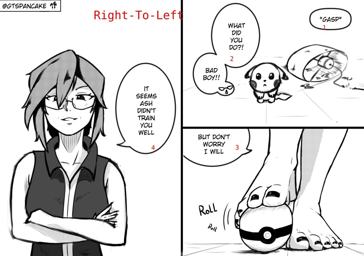 tinytoydragon's tweet photo. @kinkymicrovg the ordering of the speech bubbles feels a bit off if you read it via traditional manga or western comic ordering. and an idea for a simple tweak to make it flow more intuitively! https://t.co/LB4Z6rRZq6