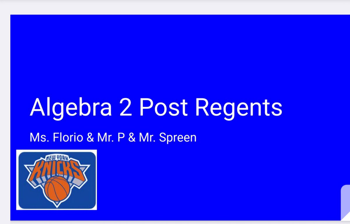 JanineFlorio's tweet photo. If I can find a way to link every lesson to the Knicks, I'm pretty sure my juniors at @TottenvillehsI will love Algebra 2 even more, especially when we predict Knicks in 5! 🤣 #realworldmath #knicks #Algebra2 https://t.co/r0ENSNRsUj