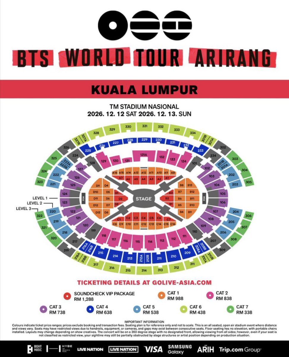 centalians's tweet photo. #WTS 
 BTS ‘ARIRANG’ WORLD TOUR in KL
📍TM STADIUM NASIONAL 
🗓12.12 SAT 🗓12.13 SUN

VIP zone 
CAT3
CAT4
CAT6

Dm to buy 

#BTSComeback2026
#BTSinKL 
#BTS_ARIRANG
#BTS_WORLDTOUR_ARIRANG_KUALALUMPUR
...hh https://t.co/GGcBBxFpVw