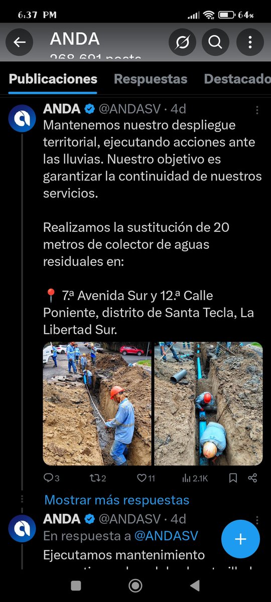 TERESA7041's tweet photo. @ANDASV @nayibbukele Buenas noches, quisiéramos saber por favor, si debido a estas reparaciones es q estamos experimentando deficiencias en el servicio desde el 1 de junio,esta semana ha incrementado, valoramos su esfuerzo y trabajo,pero nos gustaría saber. https://t.co/3Yqxr3KFOD