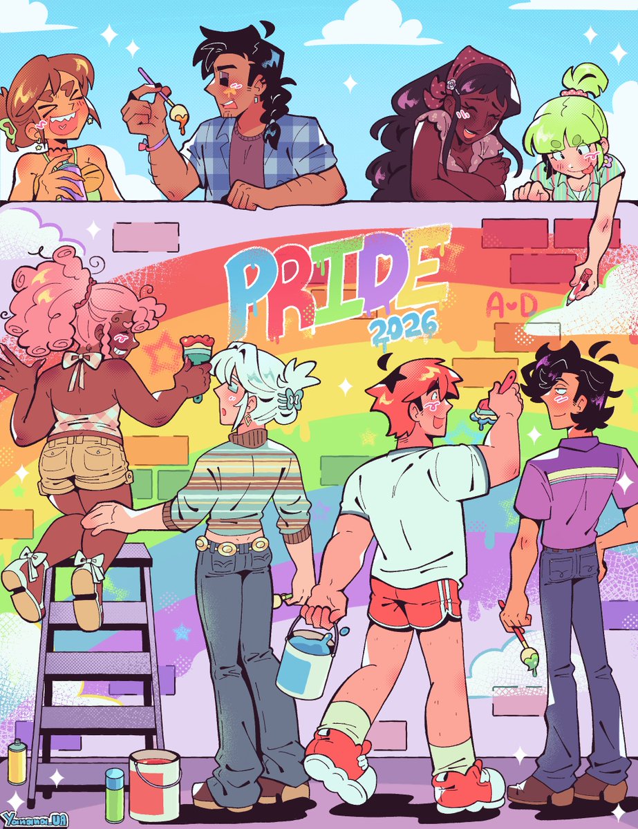 Yanana_UA's tweet photo. Happy pride, from the Maho⭐️Shonen cast 🌈 https://t.co/XTuX1Tu954