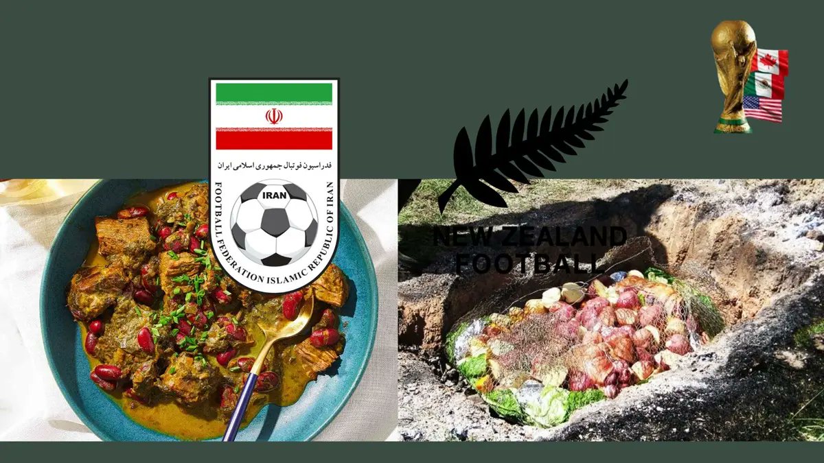 caminoconvos's tweet photo. ⚽️Irán-Nueva Zelanda 

Dos cocinas que comparten algo esencial y entienden la comida como un acto comunitario que no se puede apurar.

El fútbol está en @fifaworldcup_es

Las cocinas del mundo en 
https://t.co/LpyHNN1CJ3

#Iran
#NuevaZelanda https://t.co/TAH3Wr0lVr