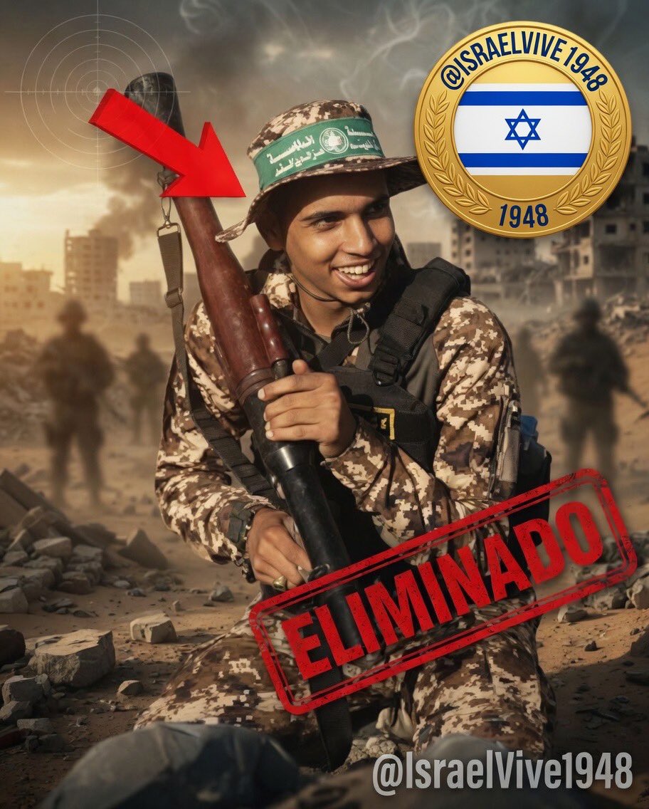IsraelVive1948's tweet photo. Muhammad Mahmoud Salem, que era miembro del movimiento terrorista de Hamás 
❌ha sido ELIMINADO por las fuerzas de Tzáhal.
Lástima por Muhammad, no verá la final de la Copa del Mundo
❌UNO A UNO❌ https://t.co/tQZNrxGa07