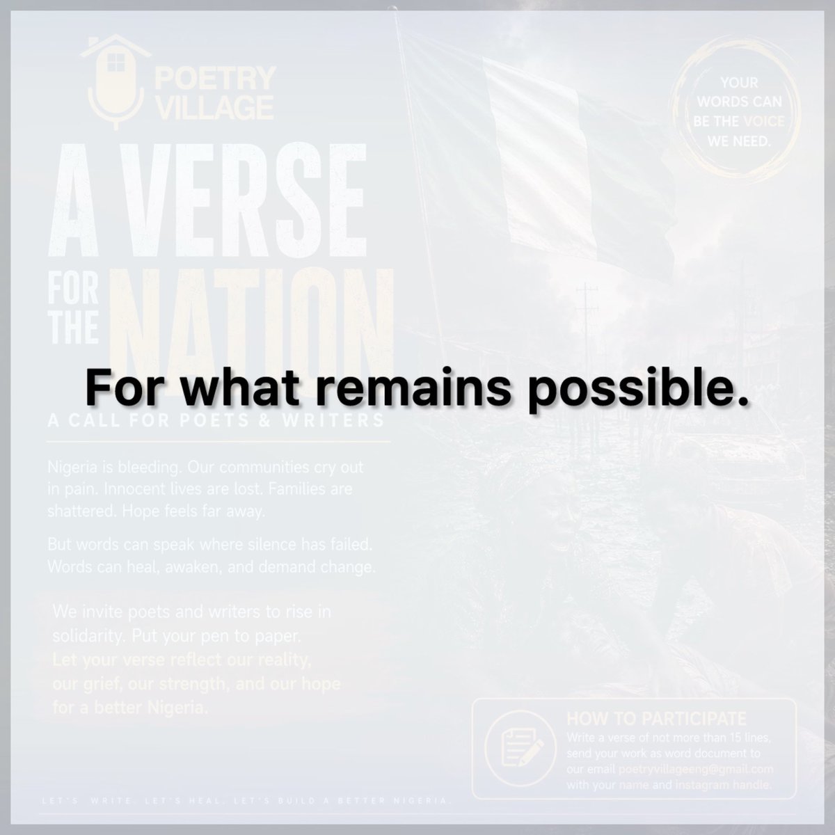 GraceDekiThPoet's tweet photo. Wake up..
Fear has never been absent, yet we have never stopped dreaming.

So wake up.

#poetrycommunity #spokenwordpoetry
#pagepoetry #creativewriting
#poeticreflection https://t.co/ppqBOW6pnT