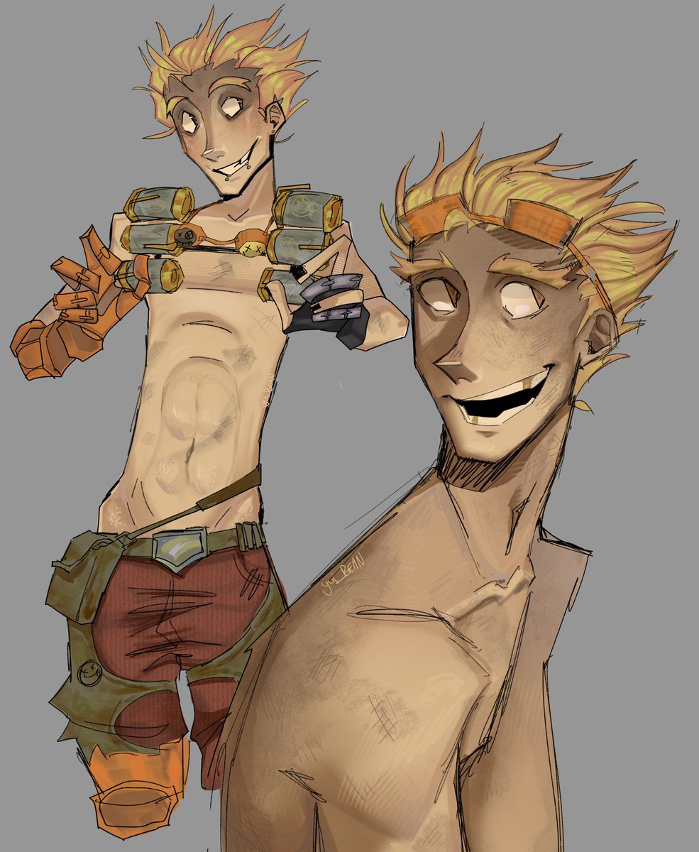 GurpleBean's tweet photo. Junkrat doodles!!!! 
#art #junkrat https://t.co/oenfxfOak7