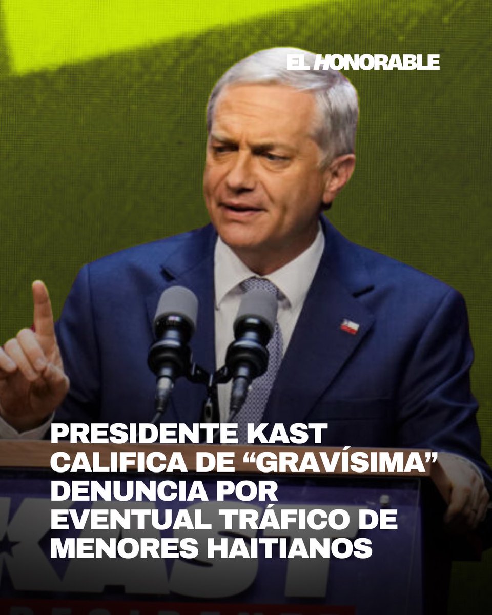 ElHonorablecl's tweet photo. Presidente Kast respalda investigación por presunta red que ingresó menores haitianos bajo reunificación familiar.

https://t.co/V1edRpGJjx https://t.co/yHFcqVWOs7