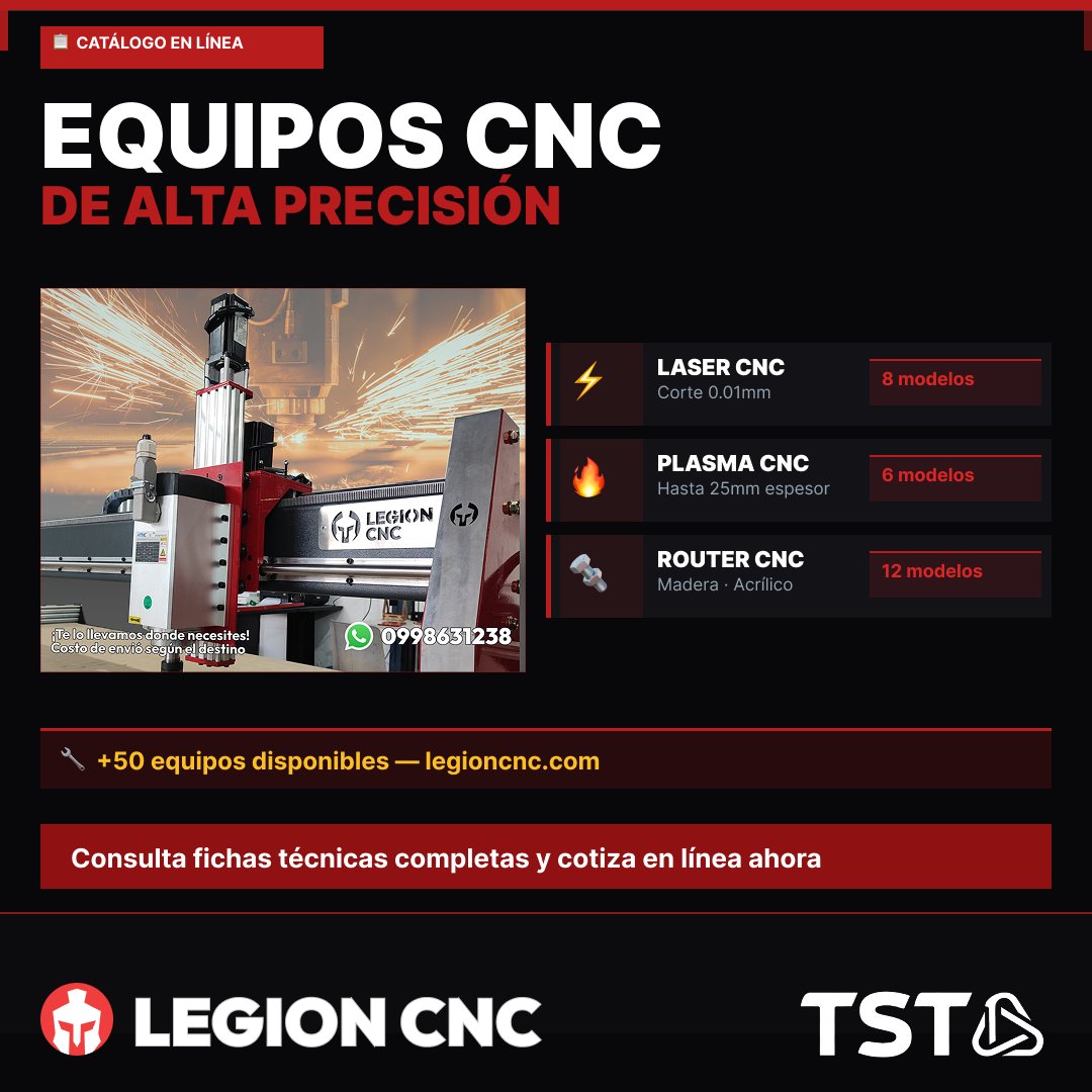 TSTsolutions_ec's tweet photo. 🚀 LEGION CNC ya está en línea.

Un proyecto desarrollado por TST SOLUTIONS para llevar la industria CNC a una experiencia digital moderna, rápida y profesional.

🌐 https://t.co/vdxuuG3vxi

¿Tu empresa también necesita una plataforma web que genere resultados? https://t.co/GI63mUouQg