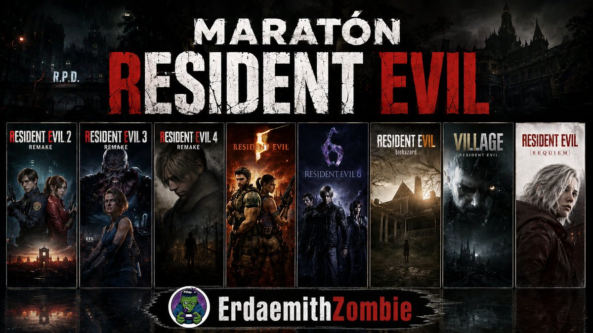 ErdaemithZ's tweet photo. Si parpadeas te lo pierdes. Corre y ven, estamos en directo haciendo un maratón de todos los Resident Evil y sorteando tarjetas de Xbox Game Pass

https://t.co/otMFWRwL1u

#MARATON #RESIDENTEVIL https://t.co/B0td9ZeDcp