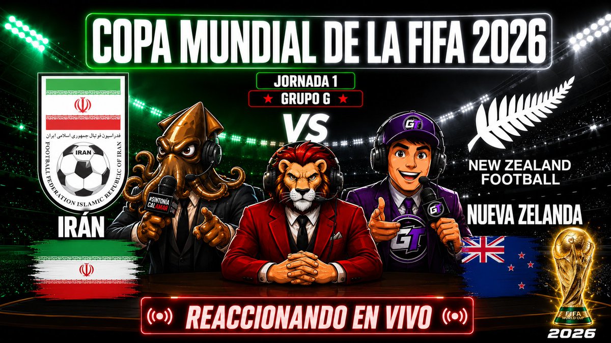 Club_d_Leones's tweet photo. 🚨EN DIRECTO 🚨                   

🎙️ REACCIONANDO A ⚽ IRÁN VS NUEVA ZELANDA | J1 GRUPO G - COPA MUNDIAL DE LA FIFA 2026 

https://t.co/7vMxXh4jYt 
https://t.co/VmtaZFy7I3 
https://t.co/i3vOgQF9Xg
https://t.co/R1EiYBlWSx https://t.co/j6IrKlFMU6