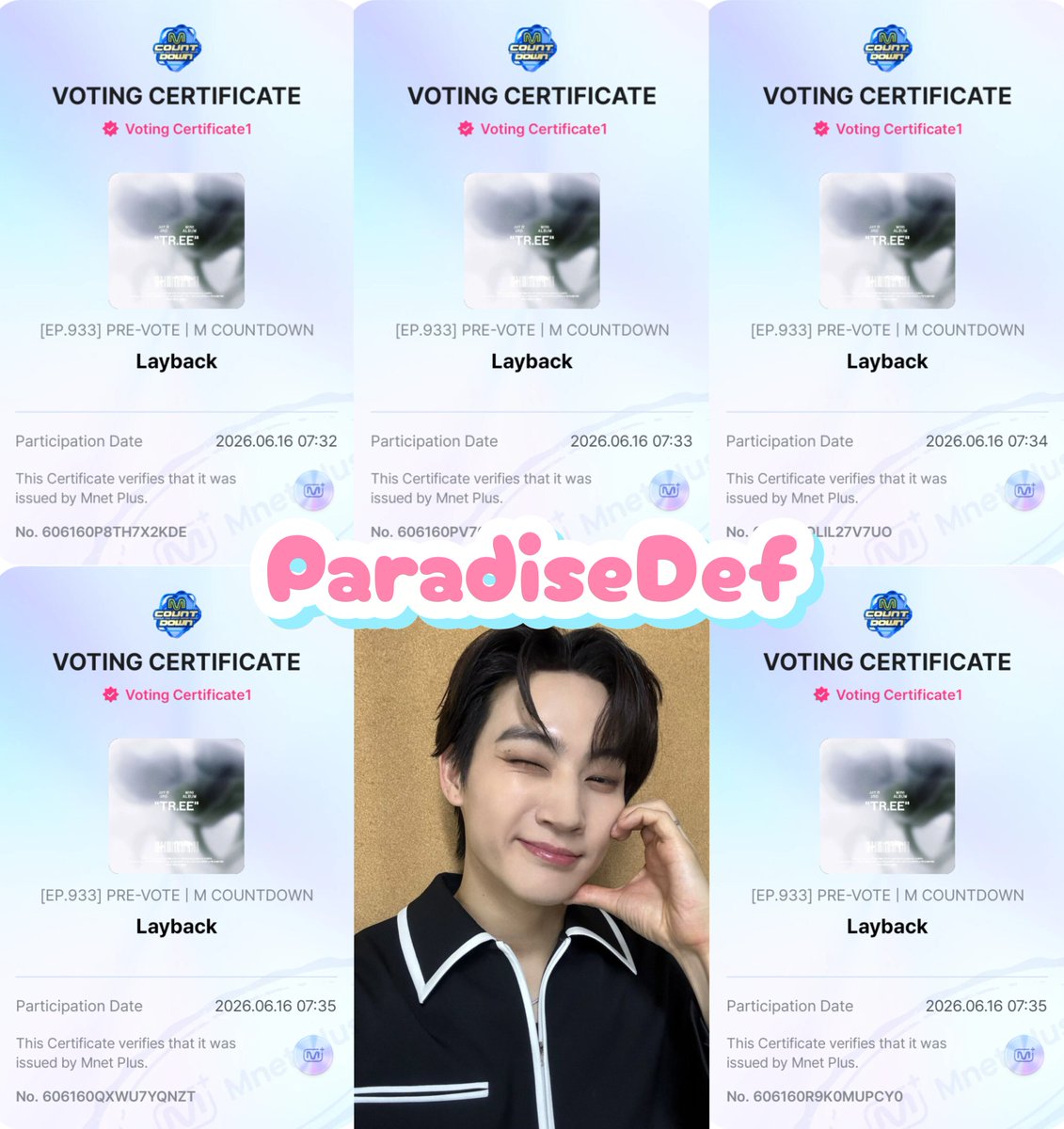 ParadiseDef's tweet photo. ขอกำลังเสริมด่วน ๆ ค่ะ ฉุกเฉินมาก วันนี้วันสุดท้ายแล้ว ฝากคนที่ผ่านมาเห็นทวิตนี้ช่วยโหวต Layback ให้พี่แจบอมทีนะคะ โหวตได้ในแอป Mnet Plus จนถึงเวลา 21:59 น. ไทยค่ะ
1. ไปที่หน้า Home
2. ไปที่ PRE-VOTE | M COUNTDOWN
3. จะขึ้นหน้าให้โหวตมาให้ เลื่อนหา Layback แล้วจิ้มเลือก
4. กด Vote now
5. รอโฆษณาจบ จะขึ้นมาหน้าโหวตสำเร็จ กด View your Certificate เพื่อเซฟหลักฐานการการโหวตได้เลย
* 1 วันโหวตได้ 5 ครั้งต่อ 1 ไอดีนะคะ สามารถล็อกอินได้ทั้งเมล แอปเปิ้ลไอดี คาทก และไลน์เลยค่ะ มีกี่ไอดีขนมาโหวตได้เลยน้า ขอบคุณมาก ๆ ค่ะ ถ้าไม่เข้าใจวิธีการโหวต เดมมาสอบถามได้เลยนะคะ
#JAYB #제이비 @defjaybkr