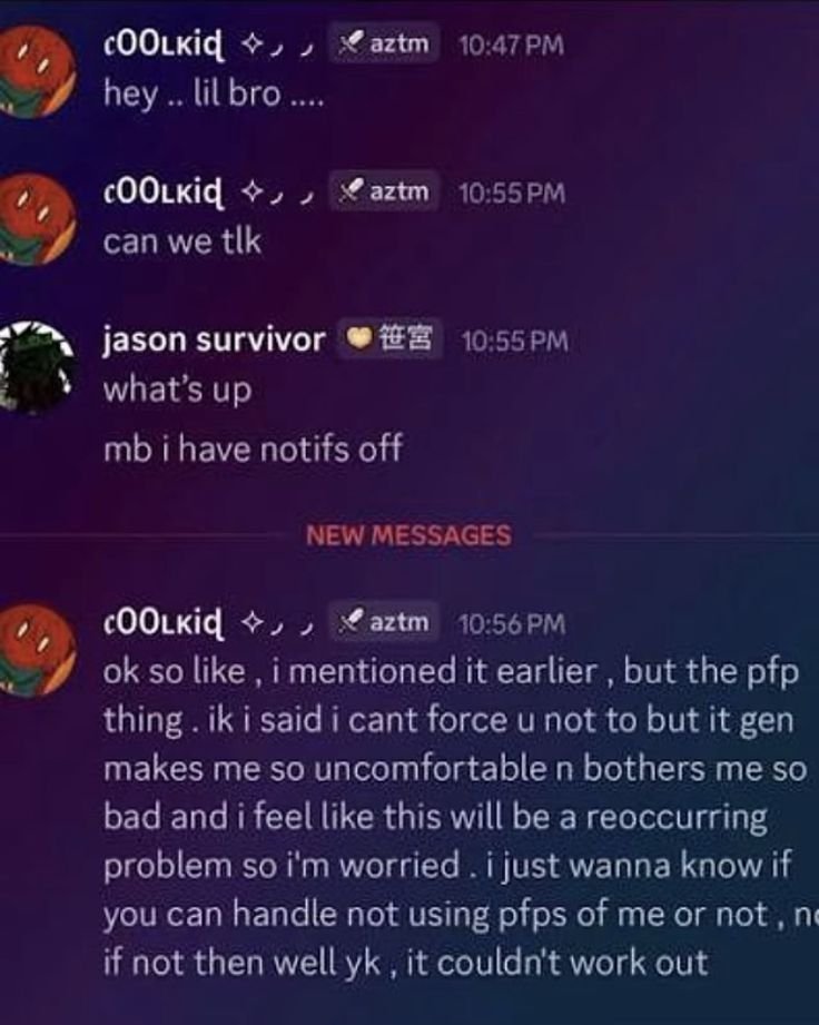 Discord Messages With Threatening Auras tweet media