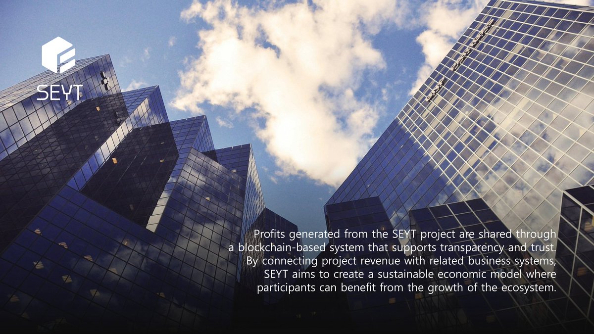 SEYT_Official's tweet photo. Profits generated from the SEYT project are shared through a blockchain-based system that supports transparency and trust.⚡️
By connecting project revenue with related business systems, SEYT aims to create a sustainable economic model where participants can benefit from the growth of the ecosystem.💡

#SEYT