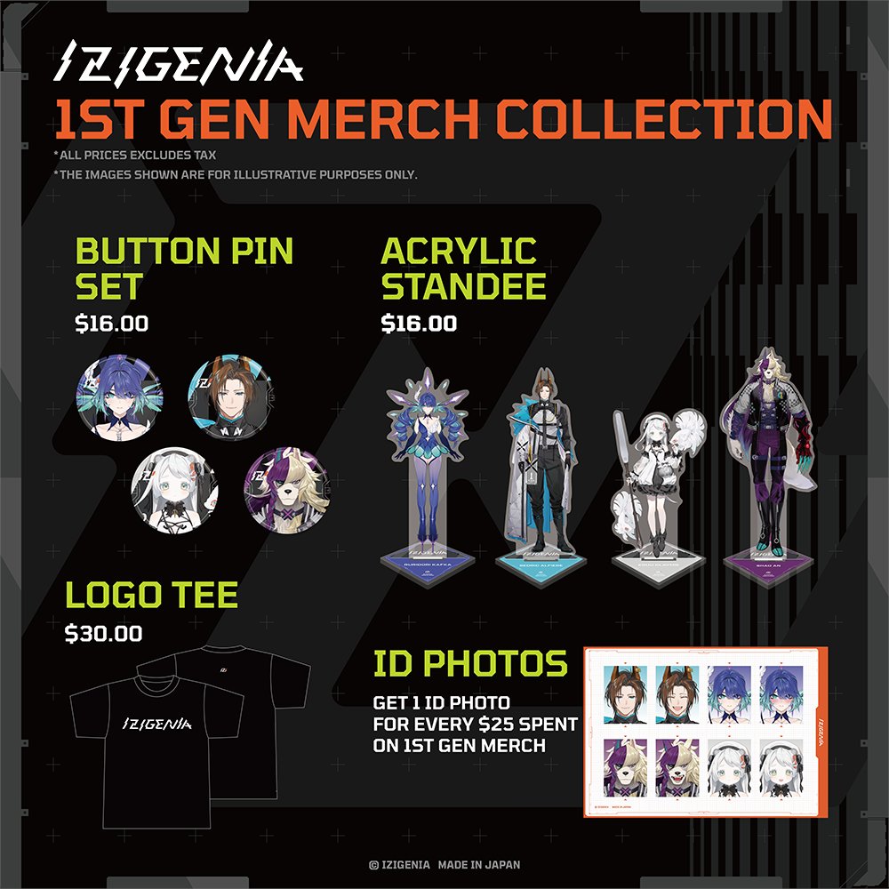 izigenia_v's tweet photo. 【MERCH ANNOUNCEMENT】
IZIGENIA debut merch is on sale NOW✨!  For any questions or concerns, check out the store FAQ!

LINEUP: 
🔸Acrylic Standee 
🔸IZIGENIA Button Set 
🔸 Logo Tshirt

🛒 STORE  
https://t.co/095lCzLa2U