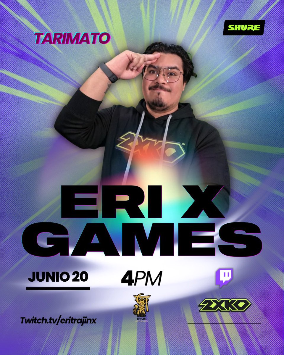 EritraJinx's tweet photo. Con este anuncio tenemos las alineaciones completas tanto en talentos como en creadores de contenido que participan en los #ErixGames de #2xko último pero no menos importante contendiente: @El_Mochh ! 👏
Las voces que darán luz al evento: @raytone y @tarimato !  20 de junio 4pm🇲🇽 https://t.co/7CR5h8cXav