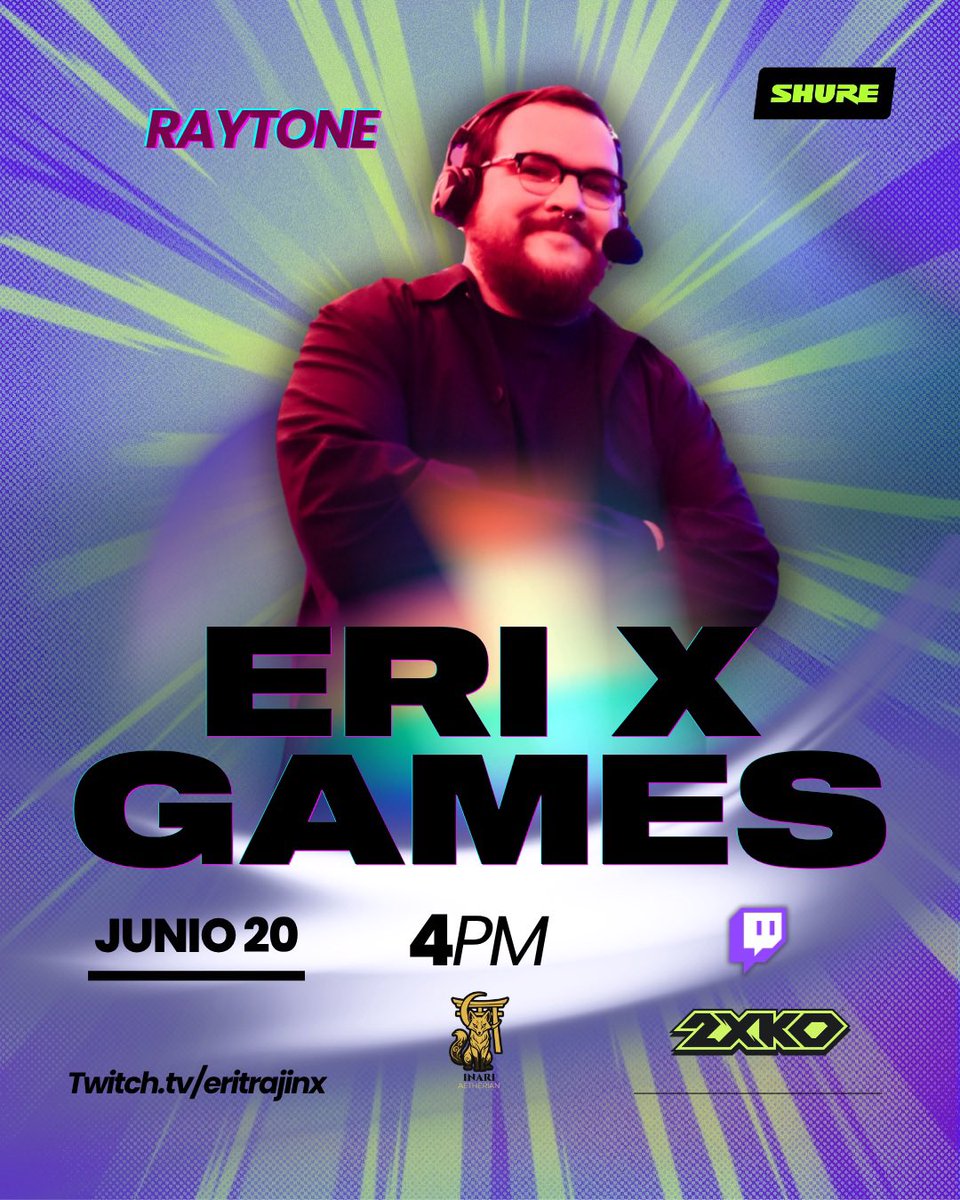 EritraJinx's tweet photo. Con este anuncio tenemos las alineaciones completas tanto en talentos como en creadores de contenido que participan en los #ErixGames de #2xko último pero no menos importante contendiente: @El_Mochh ! 👏
Las voces que darán luz al evento: @raytone y @tarimato !  20 de junio 4pm🇲🇽 https://t.co/7CR5h8cXav