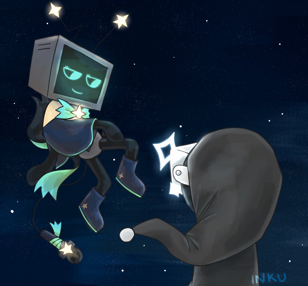 lnkuuu's tweet photo. Vee and Astro (+ concept skins)

#dandysworld #dandysworldfanart https://t.co/96lcH51GFn