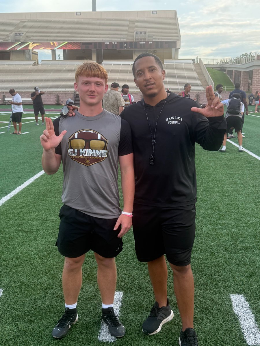 OsterCooper2029's tweet photo. Thank you @TXSTATEFOOTBALL for the opportunity to come out and compete. Appreciate @_CoachGregg for the coaching and feedback.
@GJKinne @CoachTBurns @CoachWindham @ElginWildcatFB @Coach_Lu @hodge_2525 @Coach_Keller @Coach_Romero_ https://t.co/543m0bdbgY