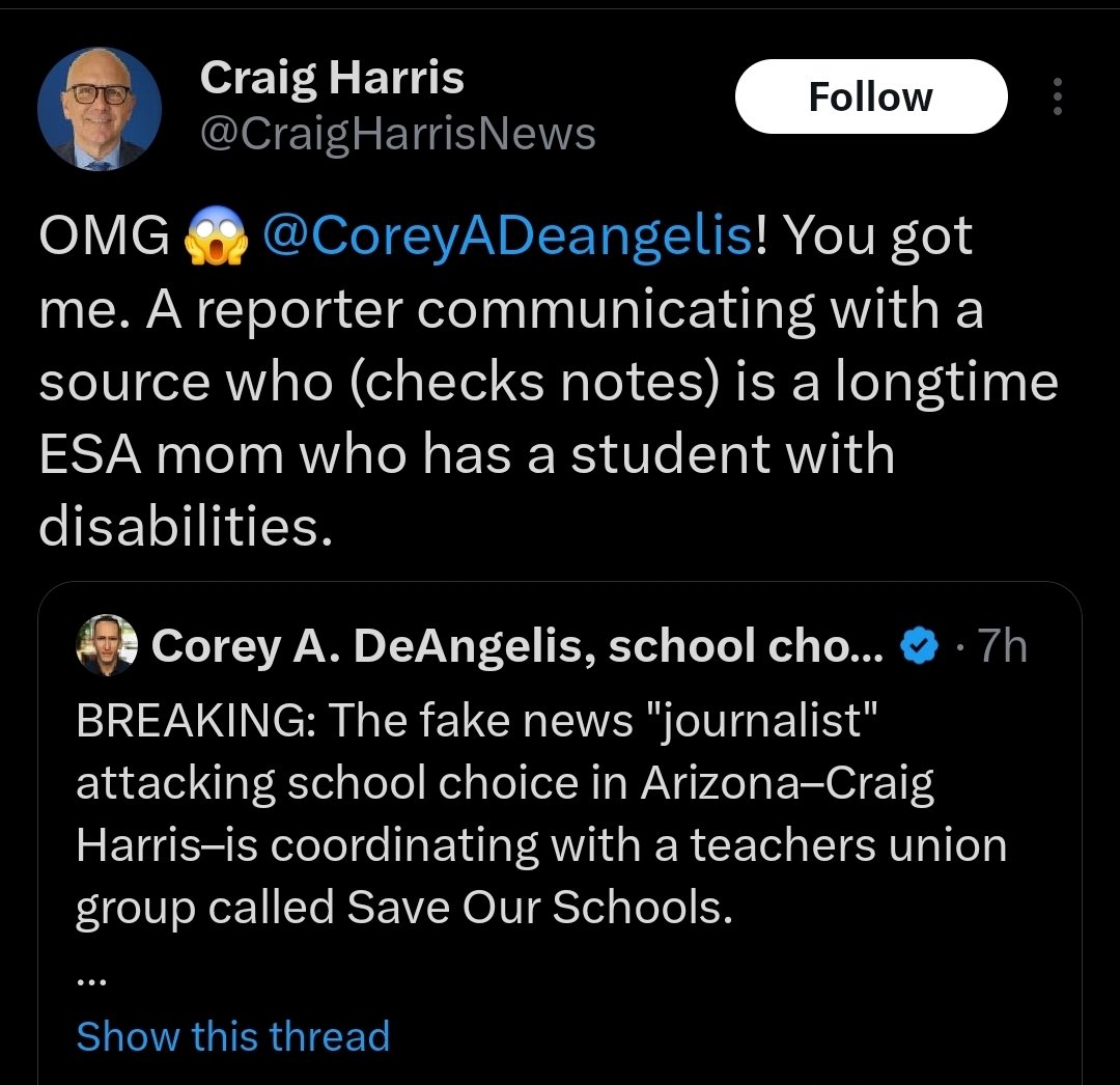 Corey A. DeAngelis, school choice evangelist tweet media