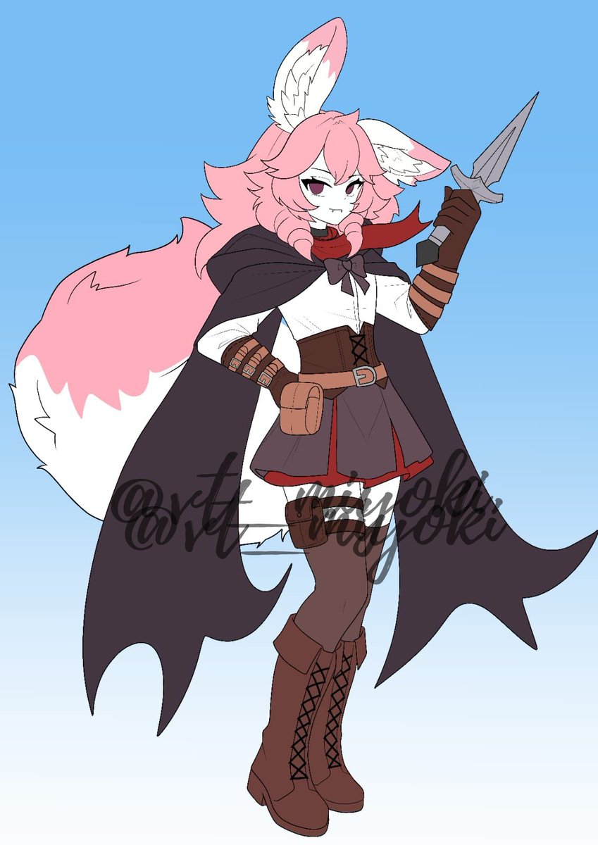 vt_miyoki's tweet photo. The tail says cute, the dagger says otherwise. 🦊⚔️✨

#furry #OC #fursona #commission #characterart #furryartist #commissionopen #Vtuber #artmootsㅤㅤㅤㅤ https://t.co/3VuTMPrXTJ