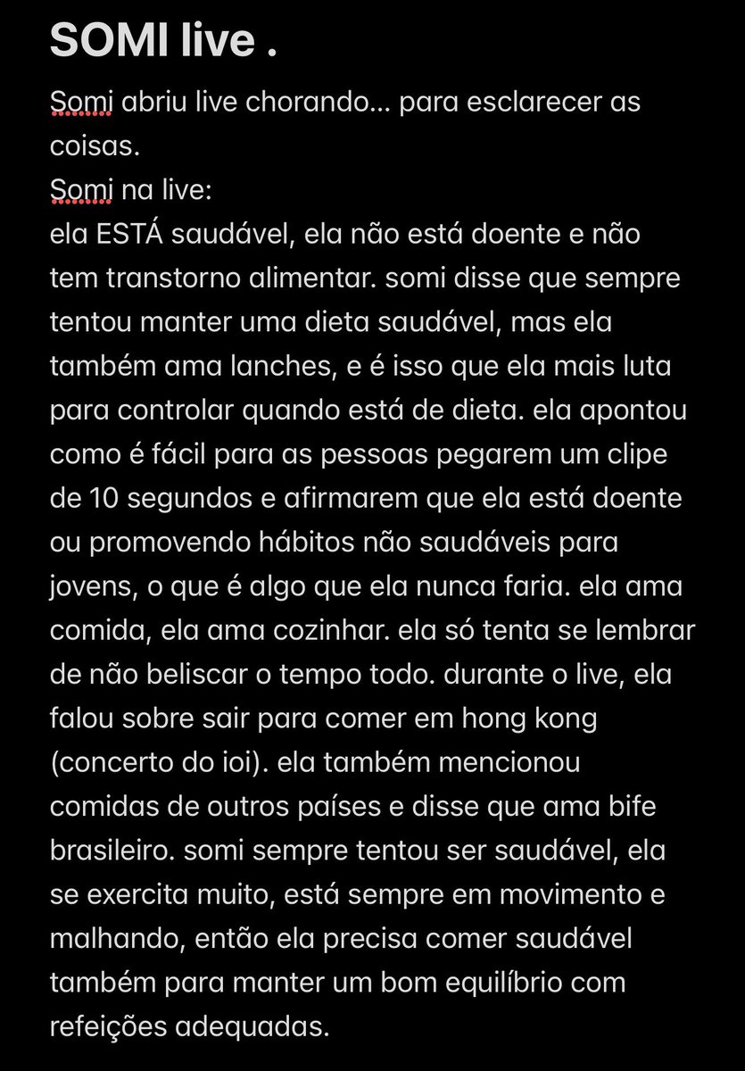 Acervojeonsomi's tweet photo. @forumbunklr Somi abriu uma live chorando pq conta dessa desinformação que estão espalhando sobre ela. https://t.co/inwd7o12BZ