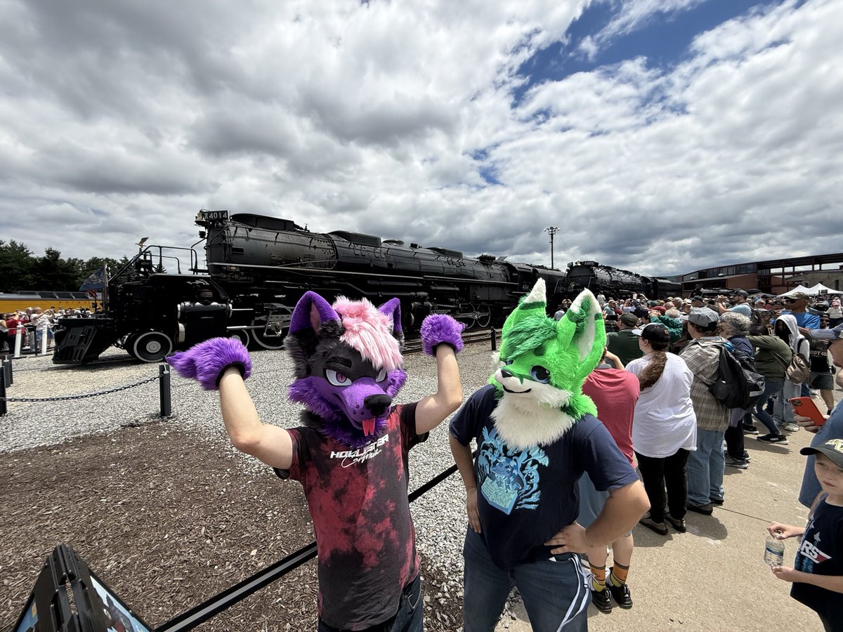 BoaCharmer's tweet photo. Had my dream come true today to see not only one but two Big Boys!  #furry #train #bigboy #fursuit https://t.co/3qYKhjDEUS