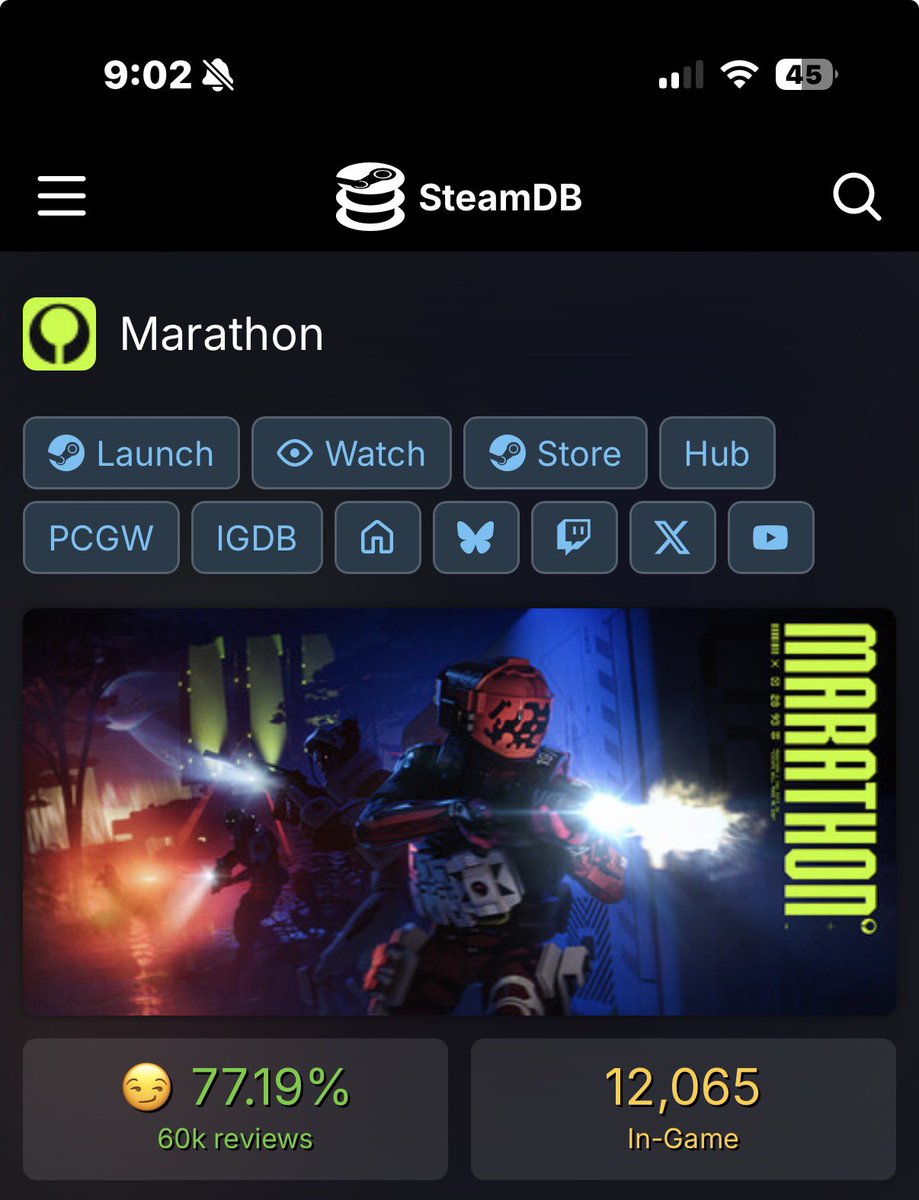 LordCharizard33's tweet photo. It’s 9pm on the east coast and Marathon is struggling to get barely over 12k players while Destiny 2 is at 127k and ONCE AGAIN HAS A 110k PLAYER LEAD!  

The player rebellion against Sony and Bungie is truly incredible to watch and as each day passes it becomes more clear how bad of a decision it was to focus on Marathon and to end production on the Destiny franchise.   

This will go down as one of or if not THE greatest downfall for a studio in video game history.    I don’t know how they recover from this. 

#WeWantDestiny3