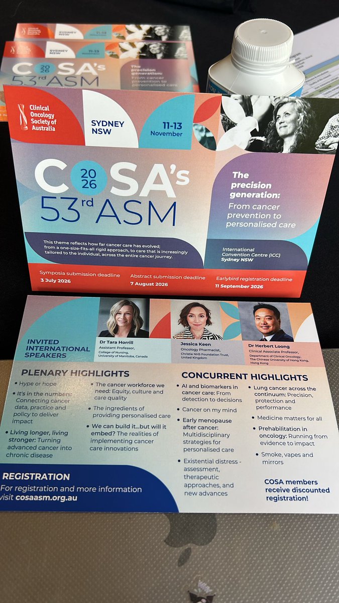 herbloong's tweet photo. Looking forward to seeing my #Australian π¦πΊπ¨π¦π colleagues in #Sydney in #November at #COSA26 Annual Scientific Meeting!
Honoured & humbled to be invited as an international faculty. Thanks @JiaJennyLiu @Mal_Itchins for invitation! π
@CUHKofficial @CUHKMedicine @apoddc @APCLC_2023 #CUHKSarcoma @ASCO @IASLC #drugdevelopment @tarahorrill #JessicaKeen