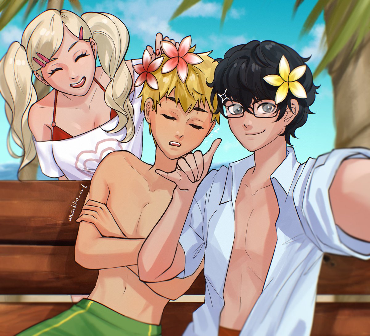 anzukko_art's tweet photo. Day 2: Sea/Beach!
🏖️🏖️🏖️🏖️
#BBSummer26 #persona #p5 https://t.co/6IyFKktwxO