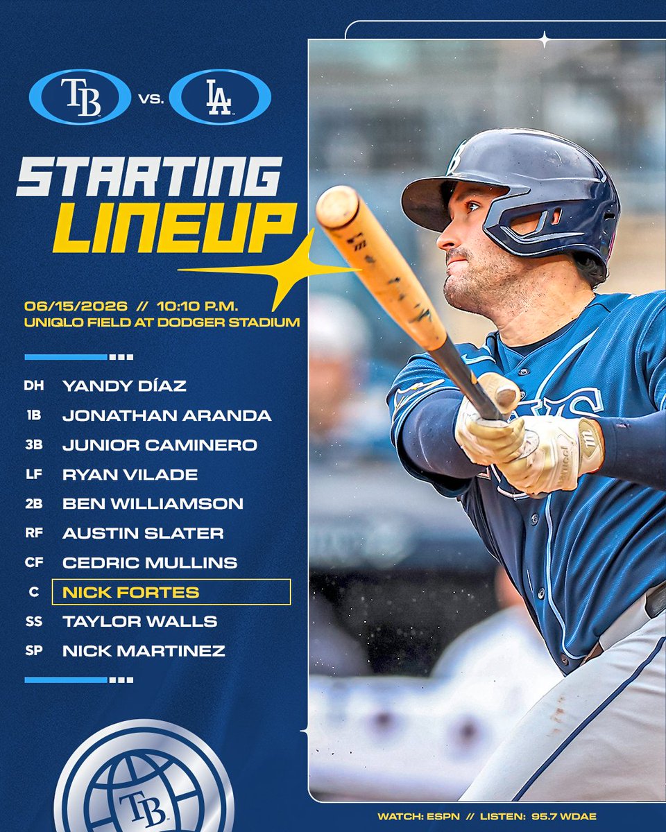 RaysBaseball's tweet photo. Prime Time in Hollywood

👀: ESPN
👂: 95.7 WDAE https://t.co/eJP012aZw9